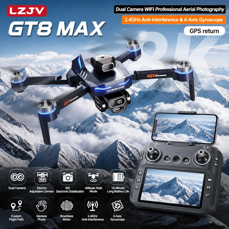 Drone Camera Night Vision - GT8 Max Składany Dron 8K HD